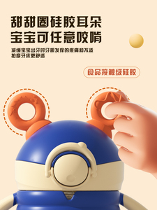 Copa de entrenamiento de silicona a prueba de derrames-Mango ponderado, pico y pajita, perfecto para la transición de niños pequeños, seguro para bebés - Product Image 4