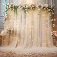High Quality Church Curtains Backdrop Decoration Wedding Event Party Arch Drapin Sheer Chiffon Fabric