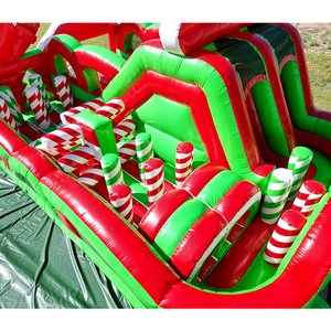Château gonflable de Noël à prix de gros avec motifs Père Noël, bonhomme de neige et renne pour événements festifs et activités en plein air - Product Image 5