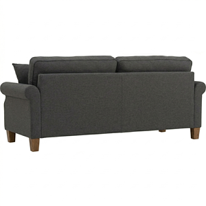Sophisticated Grey Fabric IMPALA 3 Seater <b>Sofa</b> Modern Large Couch with Sturdy Wood Base <b>for</b> Contemporary Home Interiors - Product Image 4