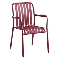 Chaises de jardin modernes en Aluminium avec lamelles et revêtement en poudre, chaises de Patio en métal pour l'extérieur