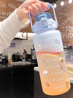 Geoptimaliseerde Bisfenol A-vrije, milieuvriendelijke sportwaterfles met een inhoud van 2000 ml. Motiverende sportwaterfles.