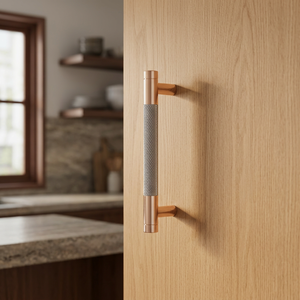 Modern Rose <b>Gold</b> Cabinet <b>Handles</b> with Knurled Grip Set of 2 Premium Metal Drawer Pulls T Bar <b>Kitchen</b> Cabinet Knobs Cupboard knob - Product Image 6