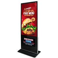 Kiosco de Señalización Digital LCD con Soporte de Piso AIYOS de 32-75 Pulgadas con Logotipo e Iluminación Personalizados para Publicidad Comercial