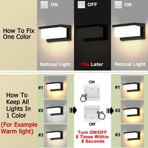 Lámpara de Pared LED Cuadrada Moderna Sytmhoe, IP65, 3 <span class=keywords><strong>Colores</strong></span>, 12W, Cobre y Policarbonato, <span class=keywords><strong>para</strong></span> Uso en <span class=keywords><strong>Exteriores</strong></span> - Product Image 5