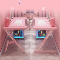 Bureau d'ordinateur rose à hauteur réglable Table de jeu LED Silla Gamer Rgb Rose cadeira de jogos bureau de jeu