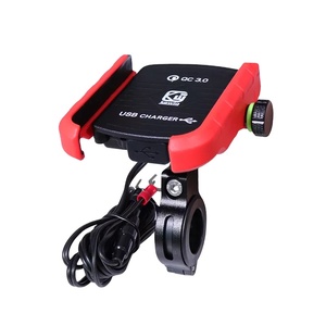 <span class=keywords><strong>Support</strong></span> de téléphone pour moto et vélo rotatif à 360 degrés, étanche, avec chargeur USB, en alliage d'aluminium - Product Image 3