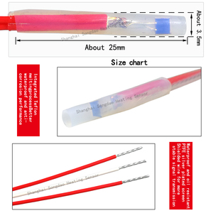Датчик температуры <span class=keywords><strong>Pt100</strong></span> с PTFE-изоляцией, OEM, IP68, 30-мм зонд для зарядного пистолета электромобиля/аккумуляторной батареи - Product Image 2