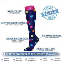 Chaussettes de compression médicale personnalisées OEM 20-30 mmHg, hauteur genou, pour femmes et hommes, anti-humidité, pour avion, course à pied et sport