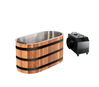 Luxuriöse Holz-Eisbadewanne aus Zedernholz mit Kühlfunktion und Zedernholzstufe für Garten oder Innenbereich – Entspannung & Erholung