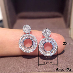 Orecchini Rotondi Scintillanti per Donne, Orecchini a Perno Minimalisti, Gioielli per Orecchie alla Moda per Uso Quotidiano - Product Image 5
