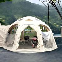 Tente dôme gonflable Tuki en promotion, 17 m, vue transparente à 360°, glamping, 8-10 personnes, imperméable, installation rapide, voyage, camping