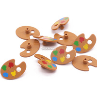 MOC 93551 Blocs de construction à petites particules, accessoires décoratifs, accessoires de scène, pièces imprimées, palette de peinture, planche à dessin