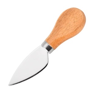 Cuchillo profesional de acero inoxidable de alta calidad para queso a granel, tablero en blanco con cuchillos con mangos de madera de goma - Product Image 6