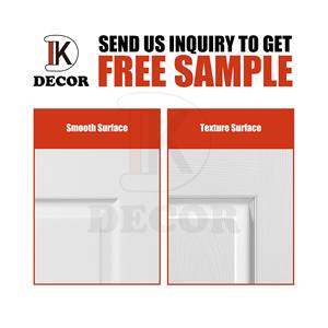 <span class=keywords><strong>Porte</strong></span> intérieure à 6 panneaux en MDF peint blanc, grain de bois, apprêtée, moulurée, avec ouverture latérale pour chambre et villa - Product Image 4