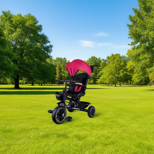 Tricycle Star Fuchsia Net 65x47x110 cm, capacité 25 kg, pour enfants, avec auvent et guidon réglable - Product Image 1