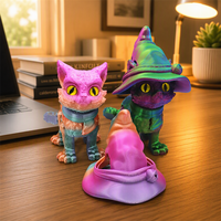 Figurine De Chat Imprimée En 3D Décoration De Bureau Statue D'Animal De Dessin Animé Décoration Maison Miniature 11 Cm