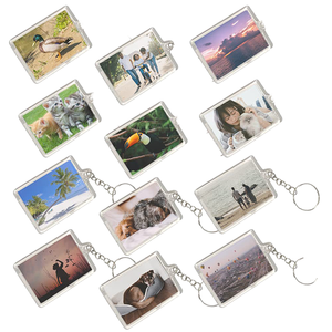 Rectangle Acrylic Blank Photo Keychain | Lightweight Plastic Keyring with Silk Screen Printing for Custom Promotion