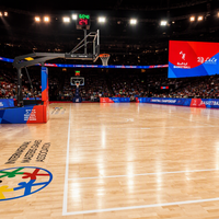Revêtement de sol en bois pour terrain de basket-ball approuvé par la FIBA |   Plancher en bois dur FH FH-PDLOCK en érable, 22 mm d'épaisseur, absorption des chocs, sport