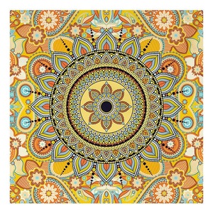 Arazzo Decorativo in Cotone con Mandala Pavone Blu, Stampa Personalizzata Indiana Hippie Bohémien Psichedelica Dorata - Product Image 6