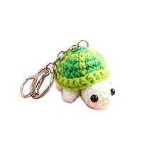 Porte-clés tortue miniature en crochet mignon, breloque décorative pour sac tricotée à la main, cadeau