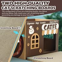 Vente en gros usine : Maison pour chat en carton ondulé avec impression personnalisée et logo, et griffoir pour chat en carton