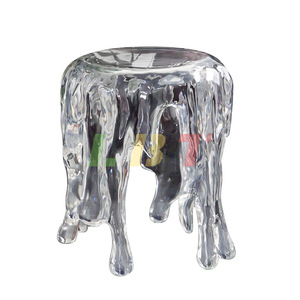 Table basse en résine personnalisée avec fleurs et plantes intégrées pour hall d'hôtel et usage en club, cadre en acrylique durable - Product Image 4