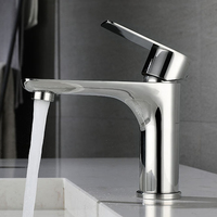 Robinet de lavabo de salle de bains, mitigeur de comptoir, mitigeur en acier inoxydable, robinet d'évier