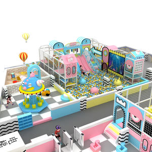 Cómodo e interesante juego de juegos infantiles de plástico para interiores con temática personalizada, con toboganes y piscina de bolas. - Product Image 1