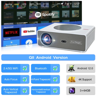 Projecteur portable intelligent Android Touyinger Q11W 900 ANSI Lumens 1080P 4K LED avec haut-parleurs intégrés pour home cinéma