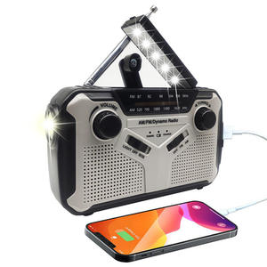 Radio Portátil Multifunción de Manivela AM/FM con Doble Luz LED, Radio Meteorológica, Alarma y Carga USB para Exteriores - Product Image 1