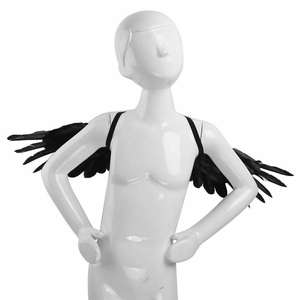 Piuma Per Le Danze di Halloween Bianco e Nero <span class=keywords><strong>Angelo</strong></span> <span class=keywords><strong>Ali</strong></span> di Spettacoli Teatrali di Travestimento costume di Carnevale - Product Image 3
