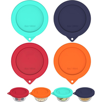 Couvercles de remplacement en silicone pour coupelles à crème Pyrex et Anchor Hocking en verre 10oz / 6oz – Couvercles ronds en silicone pour la conservation des aliments