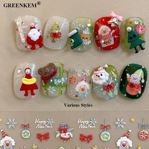 Noël flocon de neige renne cloche Nail Art décoration alliage 3D conceptions festif Art fournitures ongles breloques en gros - Product Image 3