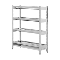 Nouveau rayonnage à 4 niveaux économie de séchage Restaurant support de plaque perforée bol stockage métal acier inoxydable cuisine support à vaisselle chariot