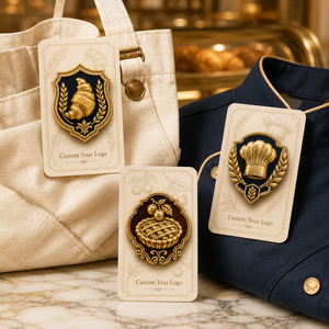 Badges métalliques personnalisés pour boulangerie, plaqués or, en relief 3D, croissant, chapeau de chef, épingles de revers - Product Image 3