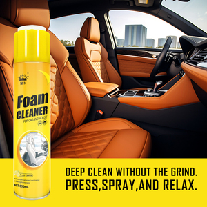 Nettoyant mousse multifonction 650 ml, agent de nettoyage en profondeur, nettoyant pour la maison, la voiture, le <span class=keywords><strong>cuir</strong></span>, les canapés, spray mousse avec brosse - Product Image 3