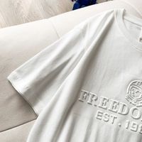 Camiseta de algodón orgánico Supima de alta calidad para hombre, camiseta personalizada con estampado de animales de gran tamaño en relieve 3D, camiseta de punto con estampado a granel