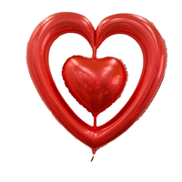 50 pièces par sac, ensemble de ballons de 18 pouces pour la Saint-Valentin, mariage, ballons en mylar rouge en forme de cœur, ballons en forme de lèvres, ballons d'amour pour la fête des mères et des pères