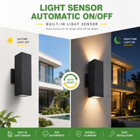 Applique murale LED extérieure, éclairage haut et bas, étanche IP65, 5 températures de couleur commutables, capteur photocellule, homologuée ETL DLC, lumière de porche extérieure moderne