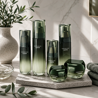 Set Botol dan Jar Kosmetik Kaca Kemasan Profesional 120ml 100ml 60ml 40ml 50g 30g untuk Serum Krim Perawatan Kulit Merek