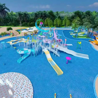 Toboggan aquatique d'été pas cher pour parc aquatique, fontaine, piscine, équipement de loisirs populaire pour enfants en Afrique et en Amérique du Sud