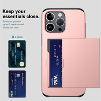 Casing HP 2 in 1 Dompet & Penutup Ponsel, Aksesoris Ponsel, Tempat Kartu, Case HP untuk iPhone 17 16 15 14 13 12 11, Case Dompet Geser