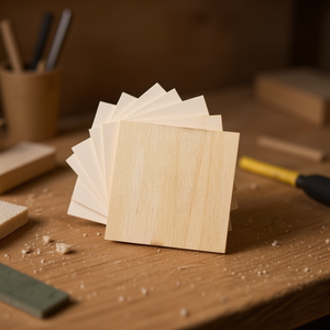 Tavola Quadrata in Legno ILAN 8Cm Spessore 2.5Mm Materiale per Artigianato - Product Image 1