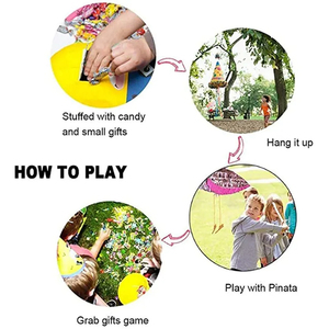 16in cầu vồng lừa Pinata Mexico chủ đề Đảng trang trí cho ngày sinh nhật trẻ em bên ủng hộ nóng bán Nhà Máy Giá tái sử dụng - Product Image 5