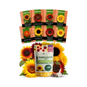 Home Grown 8 Variedades Sun Flower Packets para Plantar