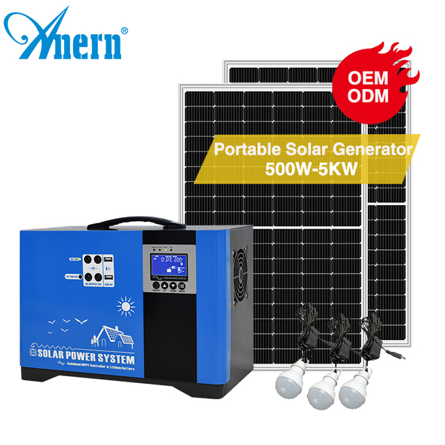 Solar Panels Kit 1000W 500W Portable Generator Station Solar System Power