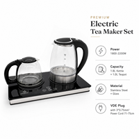 Chauffe-théière électrique, bouilloire et plateau en verre avec base numérique, ensemble de bouilloire à thé turc