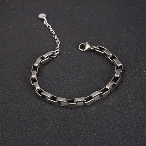 Men's <b>Titanium</b> Steel Bracelet Geometric <b>Chain</b> Link Black Silver Gold Bronze Color Gift Jewelry CE576 - Product Image 5