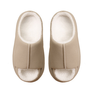 2025 nouveau bout <span class=keywords><strong>ouvert</strong></span> doublé polaire pour pantoufles maison intérieure en peluche antidérapante pour pantoufles avec semelle extérieure en EVA pour l'hiver - Product Image 5